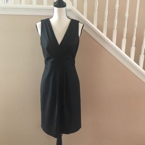 J. Crew | Black Pleated Sleeveless V neck dress 